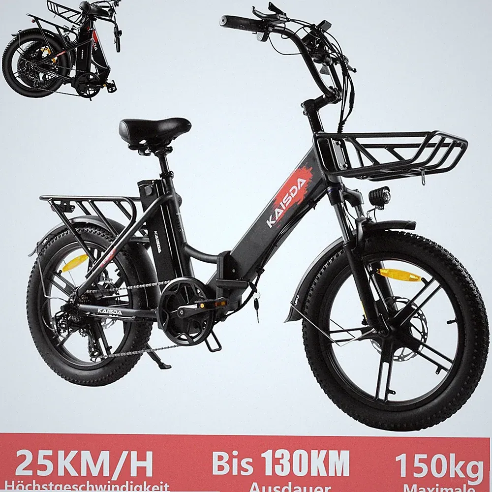 2025 E-Bike 20 Zoll Klapprad Elektrofahrrad Mountainbike 36V 20.8AH 55Nm Dame