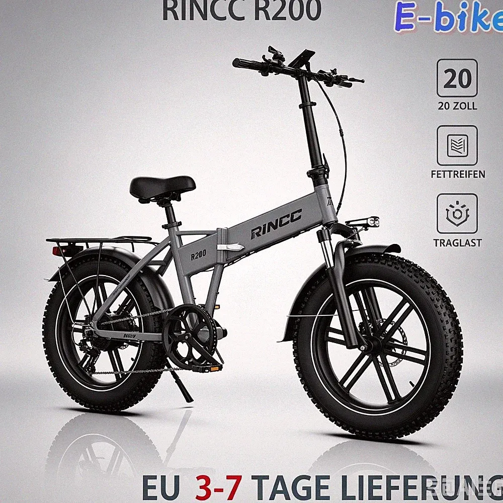 20Zoll Fat Tire Klapprad Elektrofahrrad,48V 15AH E-Mountainbike Unisex E-bike