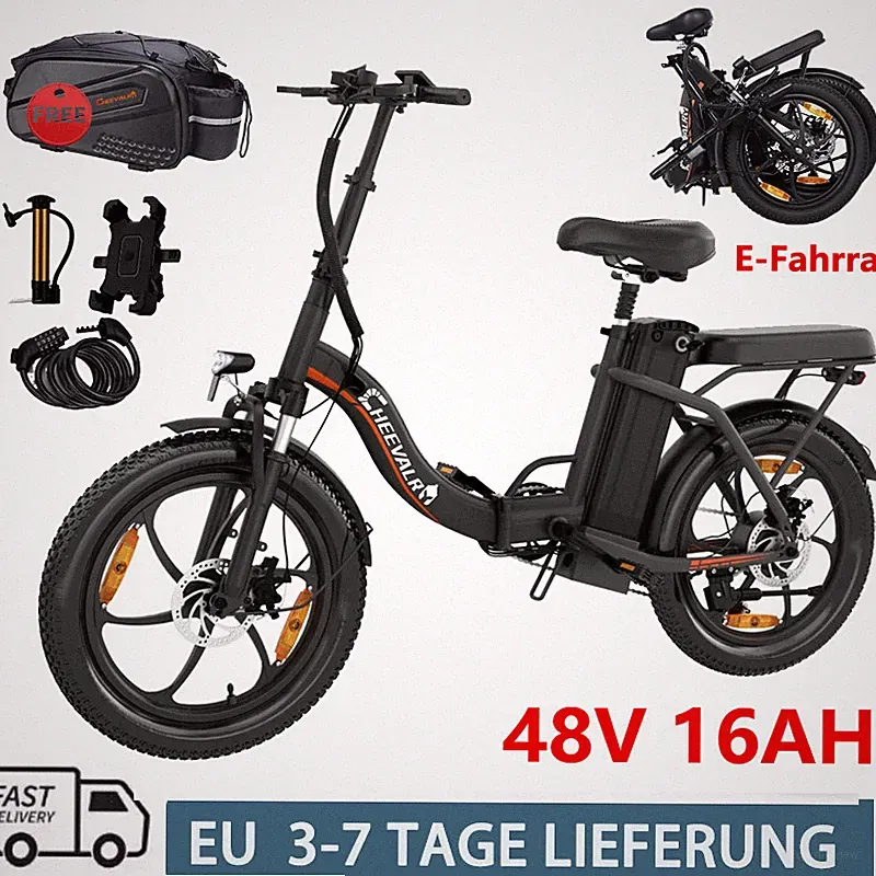 20Zoll Herren/Damen Elektrofahrrad 120KM Klapprad E-Bike 500W Pedelec Citybike