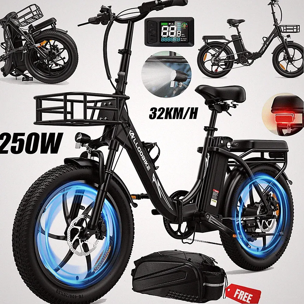 250W City E-Bike 48V 20AH 20 Zoll Klapprad 150KM ALLGOBIKE AC20 Elektrofahrrad