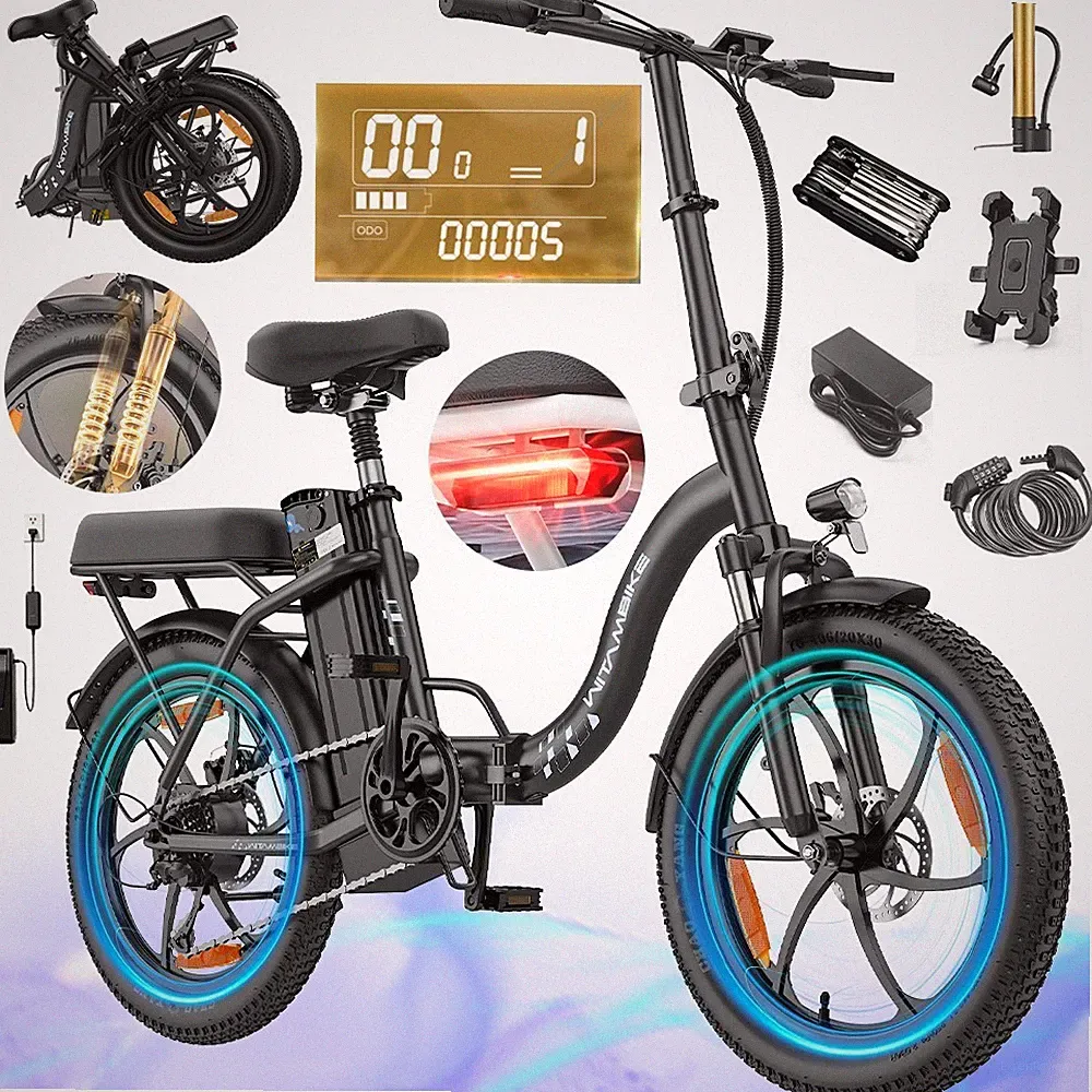 250W E-Bike Klapprad Elektrofahrrad 20 Zoll Fatbike Shimano Pedelec WITAMBIKE
