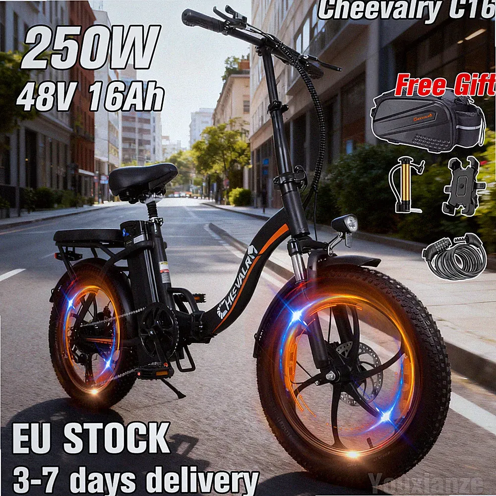 250W Elektrofahrrad 48V16Ah Shimano 7-Gang Klappbar E-Bike Pedelec 20" Fat Tire
