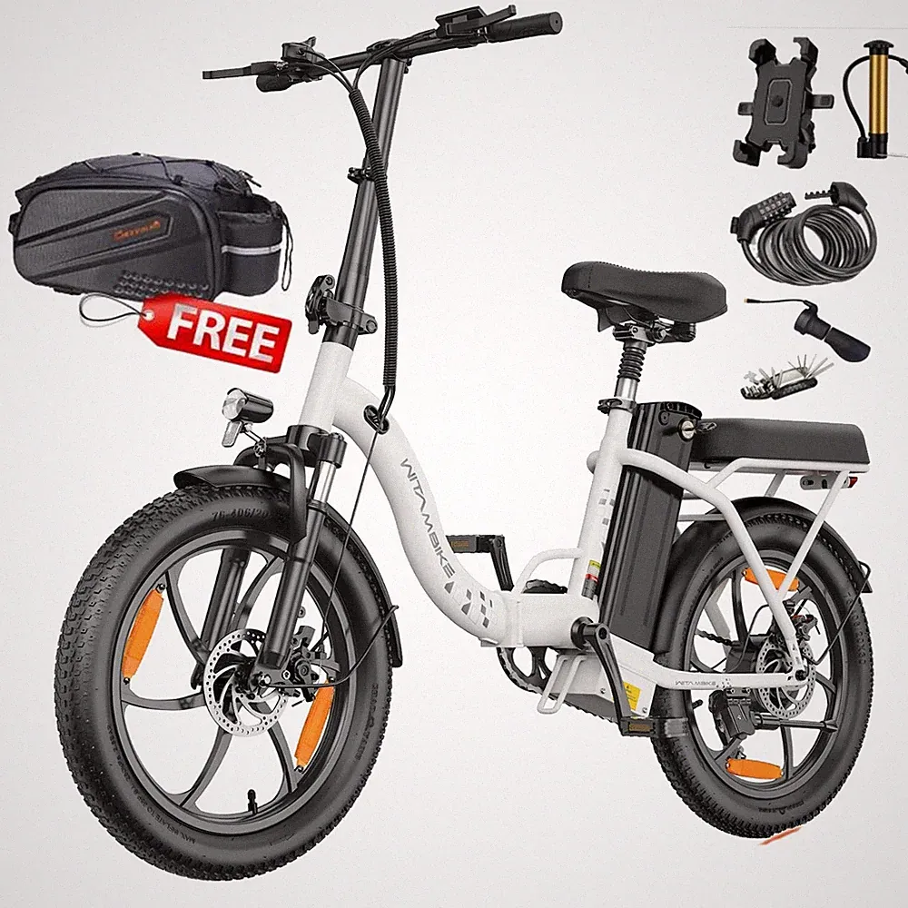 250W WITAMBIKE C16 Elektrofahrrad 48V 16Ah Klappbarer Coummutere E-bike 7-Gänge
