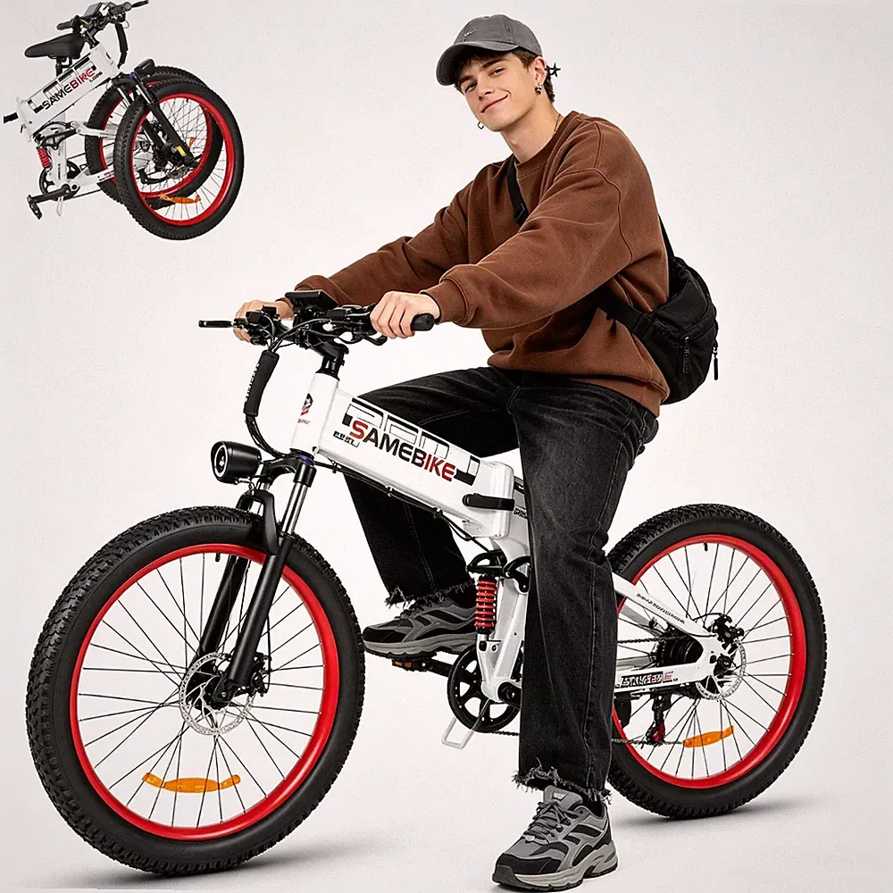 26'' fatbike elektrofahrrad 1000w 48v 15ah klapprad pedelec mtb e-bike 7-gänge