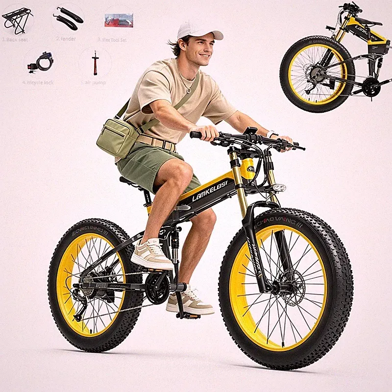 26'' Klapprad MTB E-Bike 1000W Pedelec Cityräder 48V Elektrofahrrad 27-Gänge