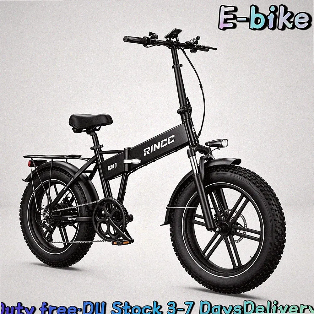 48V 15AH Klapprad Elektrofahrrad,RINCC 20Zoll Fat E-Bike Shimano 7Gang 100KM DU