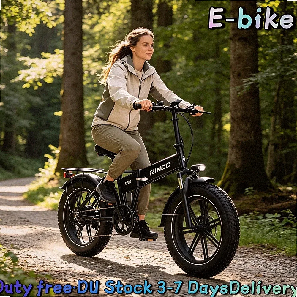 48V15AH Klapprad Elektrofahrrad,20Zoll Fat E-Bike Shimano 7Gang LCD RINCC R200