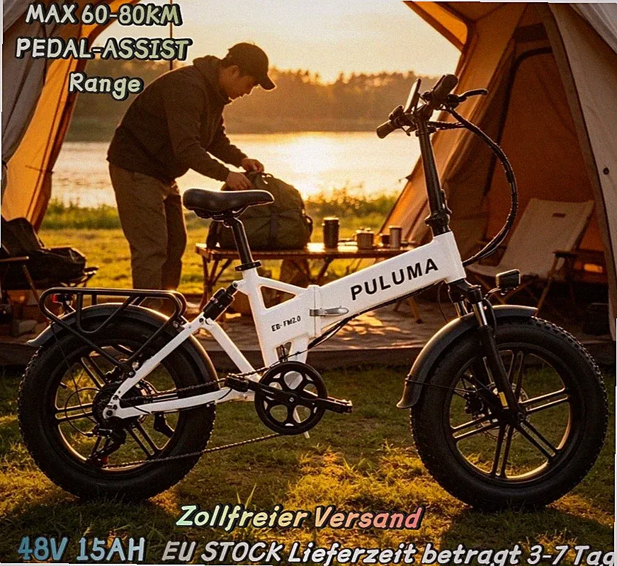 500W 15AH Klapprad E-Bike Shimano 7 Gänge PULUMA 20 Zoll Commuter Elektrofahrrad