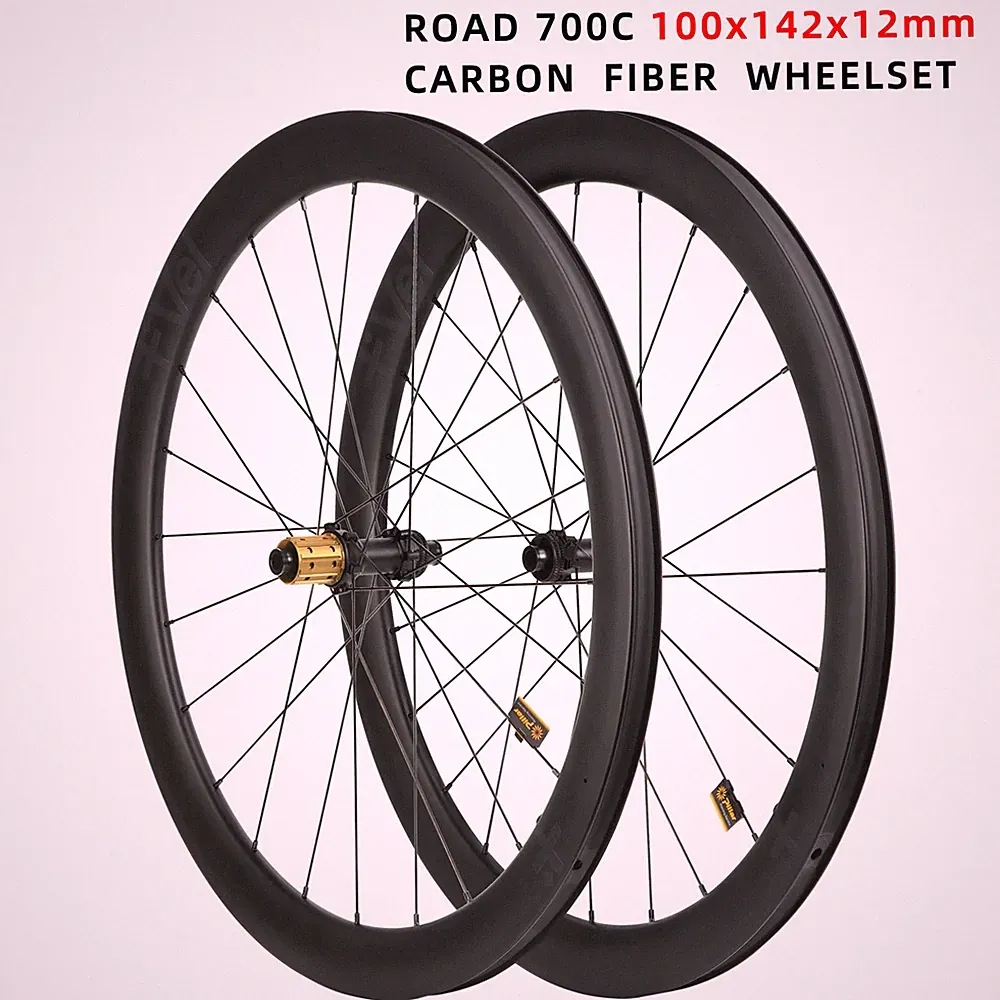 700C Ultraleichtes Carbonfaser-Rennrad-Radsatz Center Lock Scheibenbremse Nabe