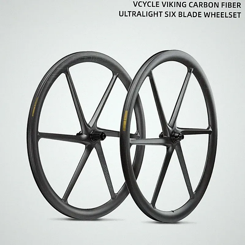 700C Ultraleichtes Kohlefaser Fahrrad 6 Speichenrad Laufradsatz HG Für Rennrad
