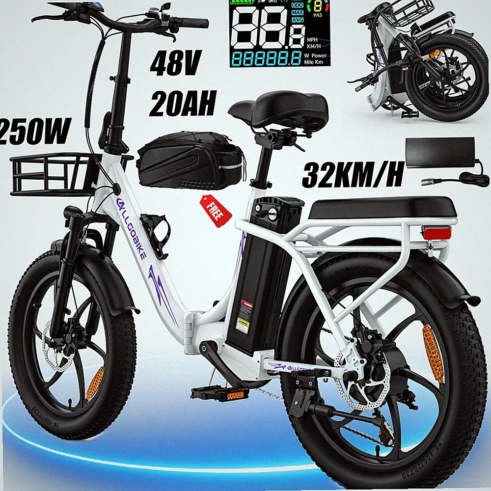 ALLGOBIKE Klapprad Elektrofahrrad 48V 20AH 20Zoll City E-Bike Coummute Bike AC20