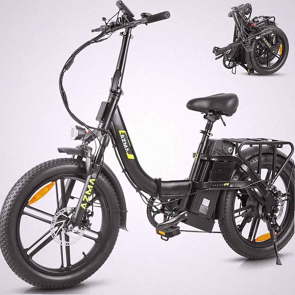 AZMA F1 E-Bike Klapprad Elektrofahrrad mit 20 Zoll Fat Tire,20.8AH748.8WH Akku
