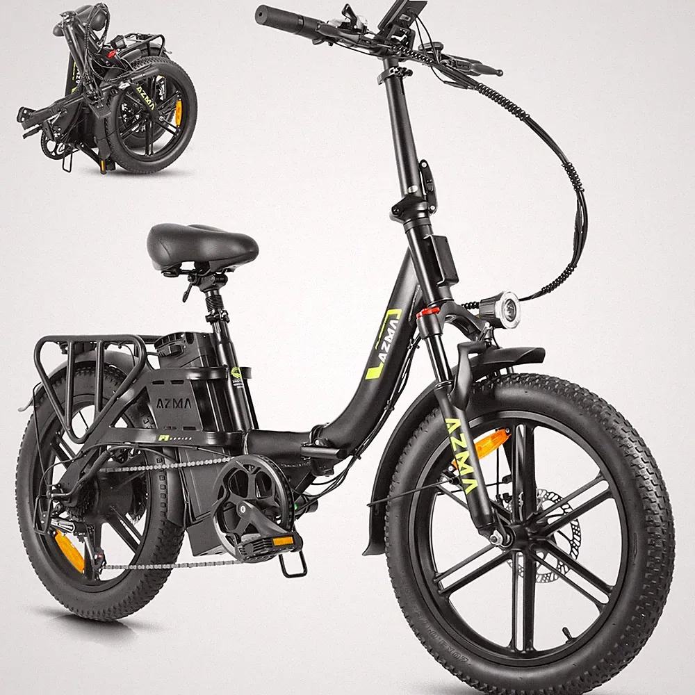 AZMA F1 Klapprad Elektrofahrrad mit 20 Zoll Fat Tire, 20.8Ah Lithium-Akku E-Bike