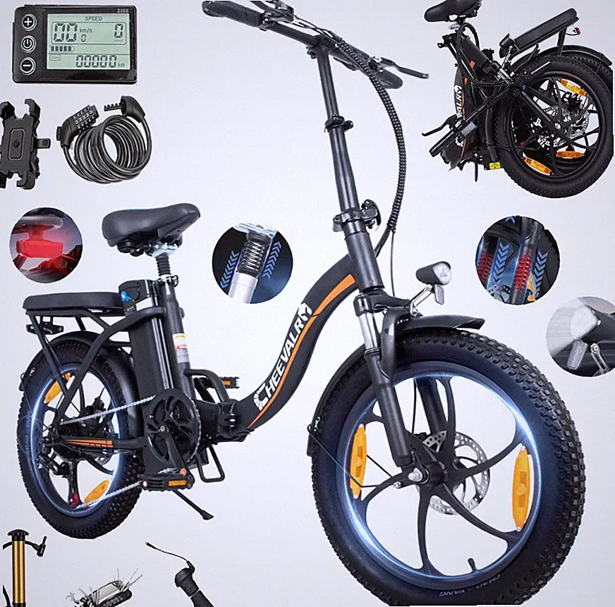 Cheevalry C16 20*3 Zoll 48V 16AH Elektrofahrrad Klapprad 250W City E-Bike 120KM