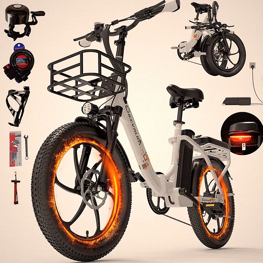 [CHEEVALRY C20 PRO] 750W Klapprad Elektrofahrrad 20Zoll e Bike Akku 20AH Pedelec
