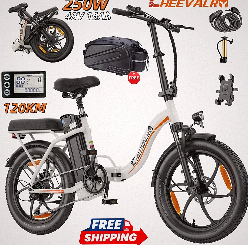 CHEEVALRY City E-Bike 20*3Zoll klappbar Elektrofahrrad 250W 48V 16AH Ebike Damen
