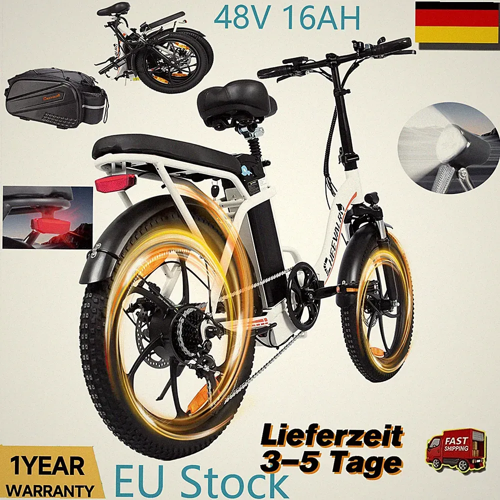 CHEEVALRY E-City Bike 20'' klappbar Elektrofahrrad 250W 48V 16AH e bike Damen