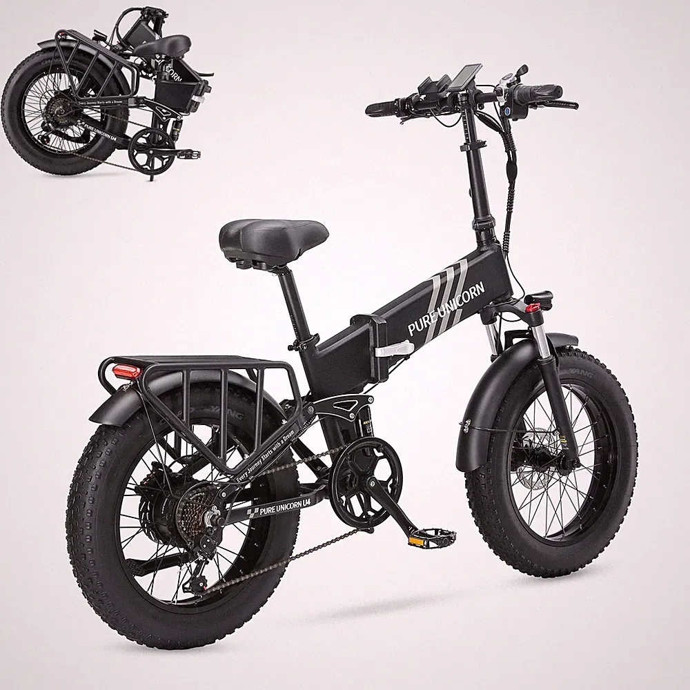City E-Bike Klapprad 1000W 48V 15Ah Elektrofahrrad 20 '' Fat Tire 7-Gänge 48km/h