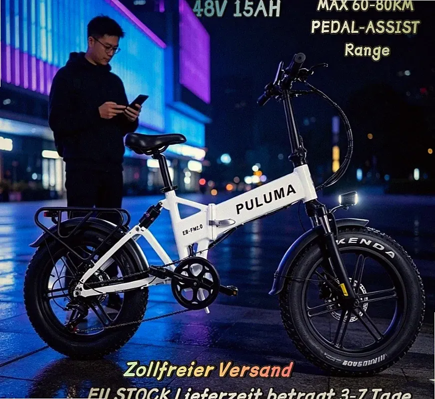 Commuter Elektrofahrrad 500W 15AH Klapprad E-Bike Shimano 7 Gänge PULUMA 20 Zoll