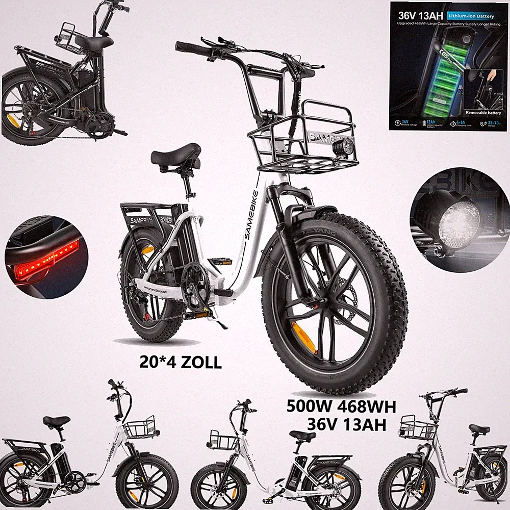 Damen eBike 20 Zoll Elektrofahrrad 500W 468WH 13AH klapprad E-City Bike mit korb