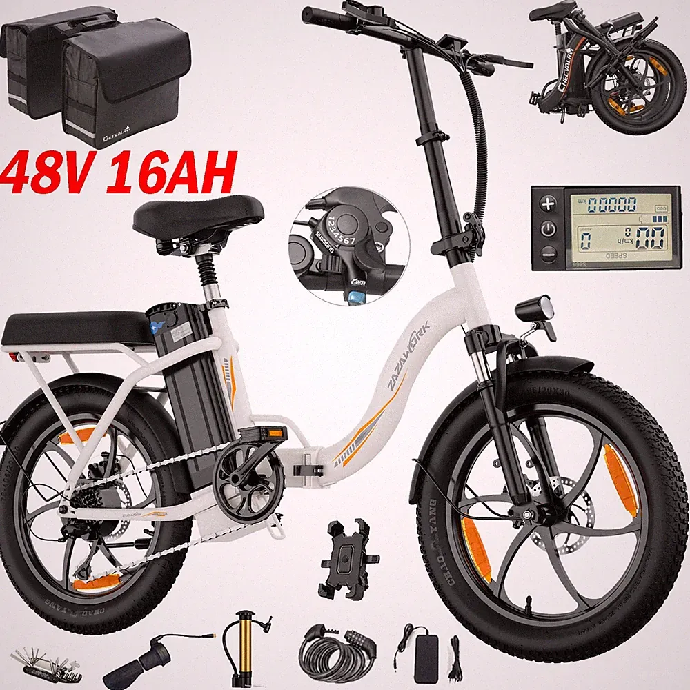 Damen/Herren 20 Zoll E-Bike Klapprad E-City bike 48V 16AH E-Bike Pedelec 25km/h
