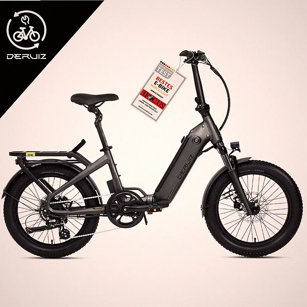 DERUIZ Peridot E-Bike Klapprad 20Zoll FatTire 250W Damen/Herren Shimano 8G 143km