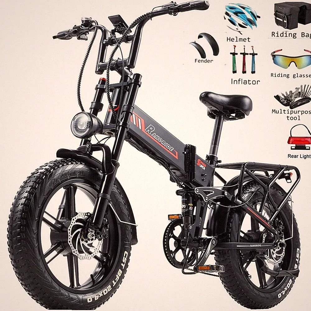 Doppelmotor E-Mountainbike 2000W Elektrofahrrad 48V/20Ah Pedelec 20'' E-Bike