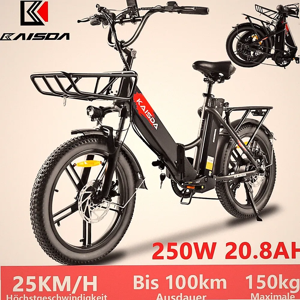 E Bike 20 Zoll EMountainbike Elektrofahrrad Klapprad MTB 20.8 AH 36V MTB Fatbike