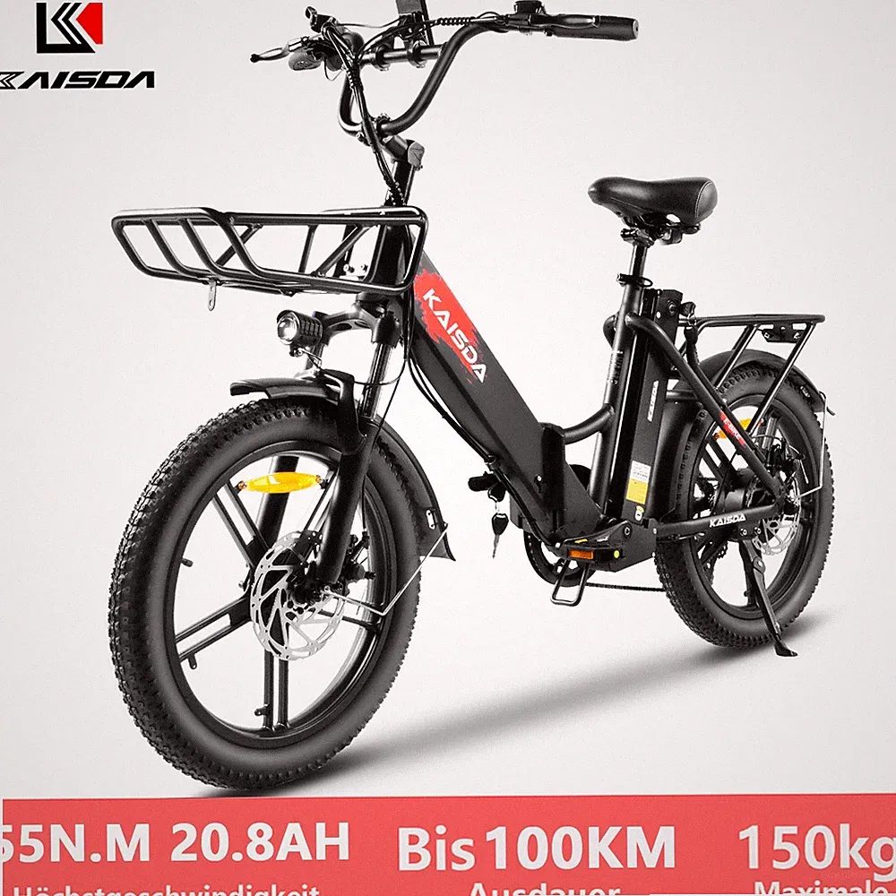 E Bike 250W Klapprad Elektrofahrrad 20 Zoll Electric Bike 20.8AH E-Mountainbike
