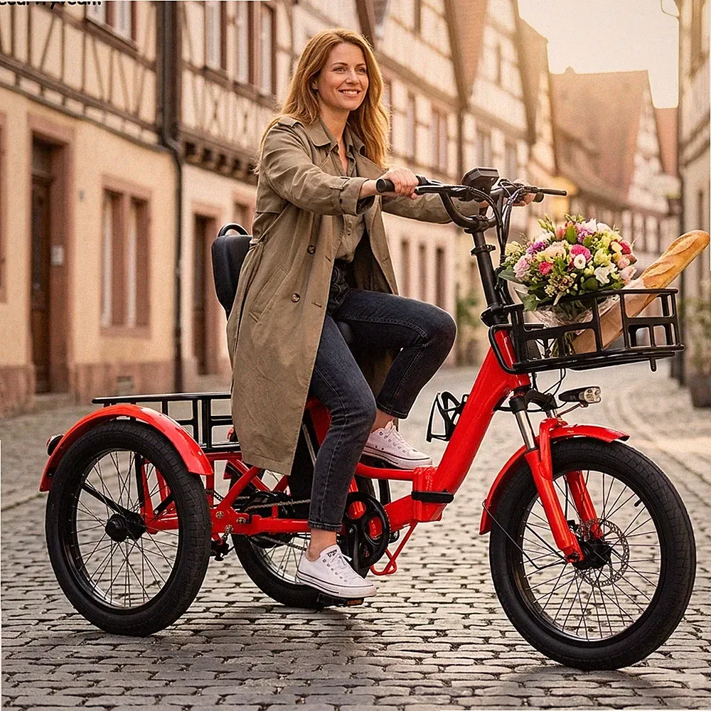 E-Bike Dreirad klappbar Alu – Inkl. Korb, 85% vormontiert Kostenloser Versand