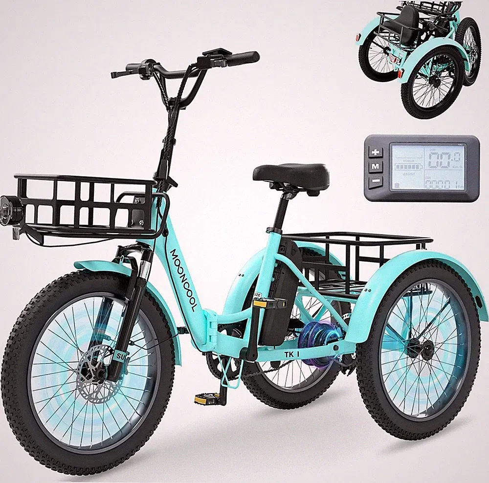 E Bike Dreirad Klapprad, 20" Elektrofahrräder Für Herren Damen, 36V 20AH Akku, 2