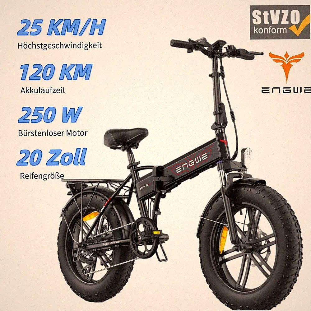 E-Bike ENGWE EP-2 BOOST Elektrofahrrad Klapprad 48V 13Ah City 4.0 FAT BIKE 120KM