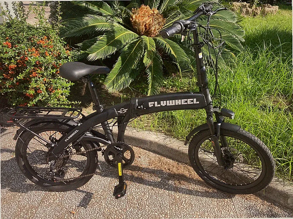 E-Bike Fahrrad 20 Folding Faltbar Alu Schwarz 6 Speed Front Disk 36V FLYWHEEL