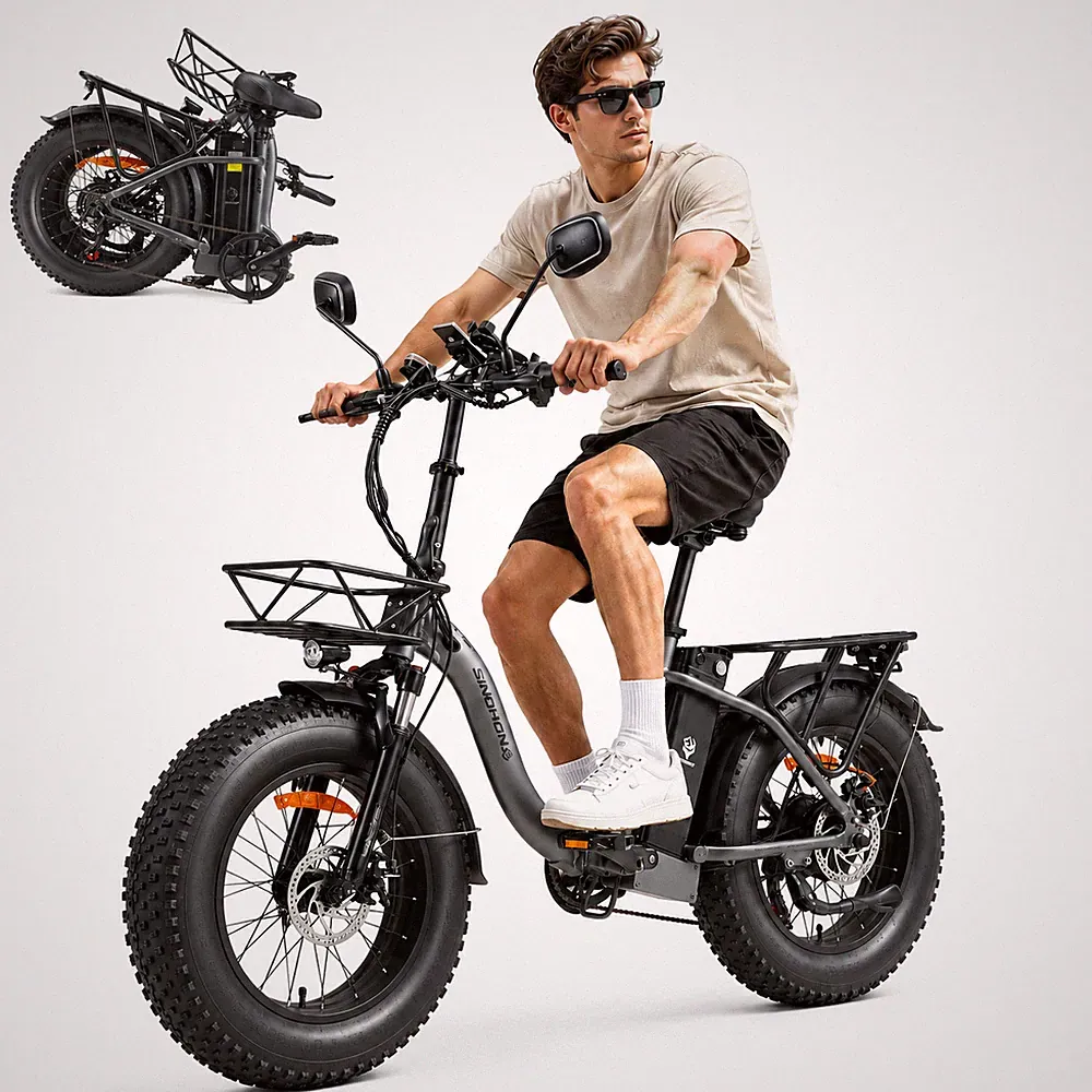 E Bike Herren und Damen mit Reifen 20x4.0,Klapprad Fatbike Batterie 48V 15Ah