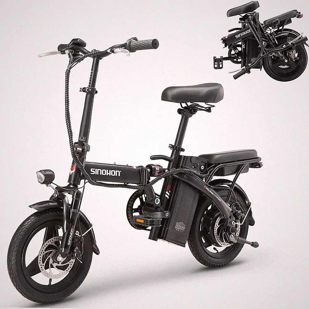 E Bike Klapprad 14 Zoll Elektrofahrräder 48V 10.4AH Akku Mountainbike Faltbares