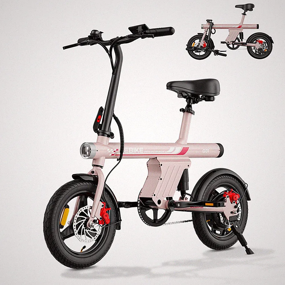 E-Bike Klapprad 14 Zoll Pedelec Elektrofahrrad für Herren Damen City Bike Leicht