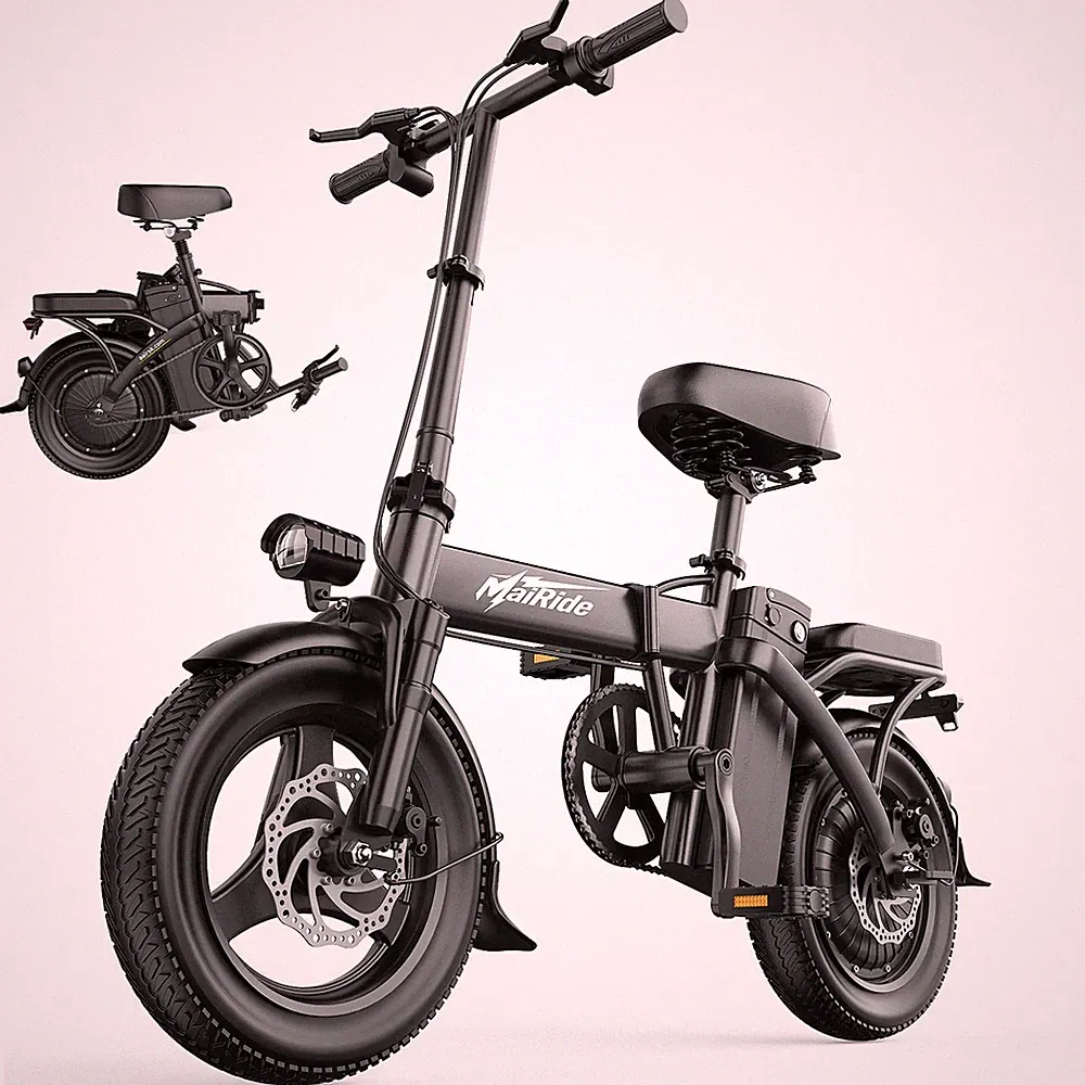 E-Bike Klapprad, 14 Zoll Tire Elektrofahrrad, 250W, 48V 15Ah Akku bis 40-50 km