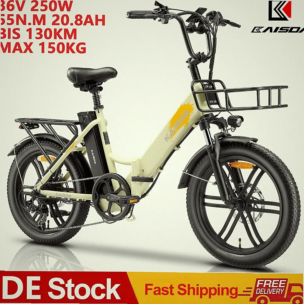 E-Bike Klapprad 20 Zoll Elektrofahrrad 20.8Ah Dual-Akku Electric Bike Fatbike