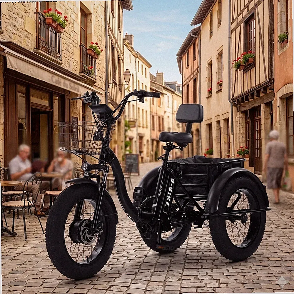 E-Trike Klappbar 500W Fatbike Dreirad 20 Zoll 4.0 Reifen 48V 12Ah bis 50km