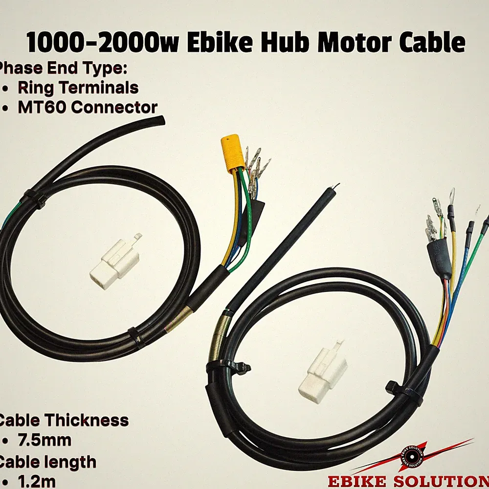 Ebike 2000W 1000W Nabenmotor Kabel Ersatz 7,5mm Außenmaß Roller
