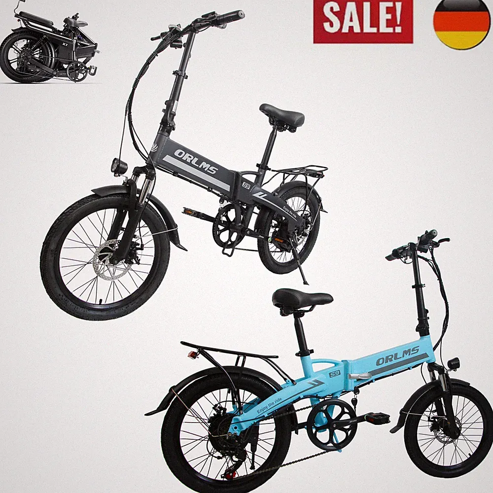 eBike Klapprad 20 Zoll 500W Elektrofahrrad 48V 18Ah Abnehmbarer Akku 7Speed City