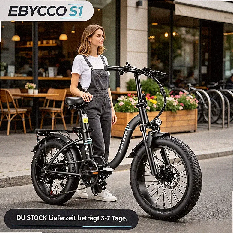 EBYCCO S1 Klapprad Elektrofahrrad 20" City E-Bike 250W 10.4AH Pedelec 25KM/H EU