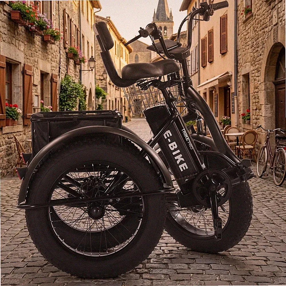 Elektrisches Senioren Dreirad Klapprad-Stabiles 3-Rad E-Bike mit Fat Tyre 48V