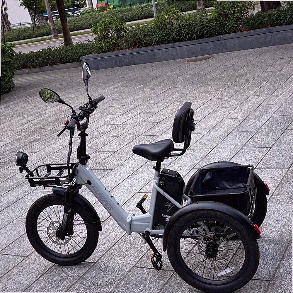 Elektro Dreirad Klappbar 20 Zoll E-Bike 3 Räder mit Korb e Bike 48V 250W FAFREES
