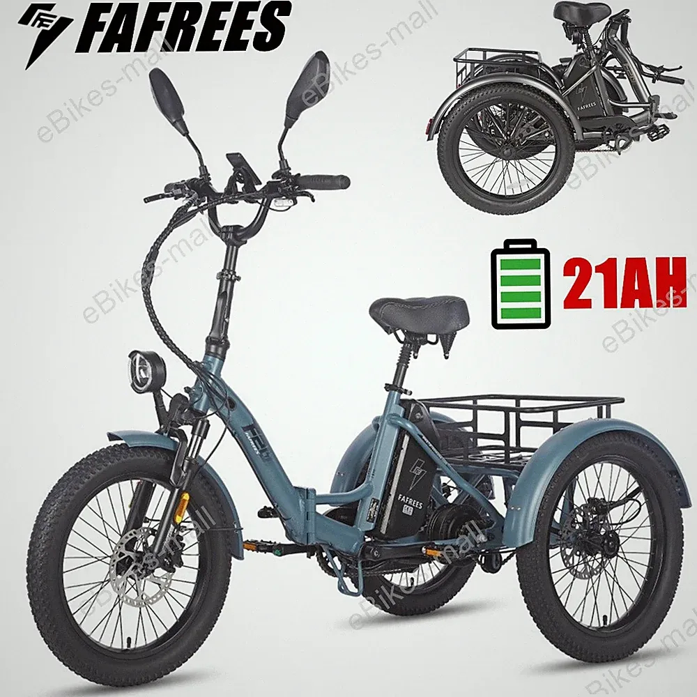 Elektro Dreirad Klappbar 3-Rad E-Bike 20 Zoll mit Korb 48V 21AH FAFREES F20 MATE