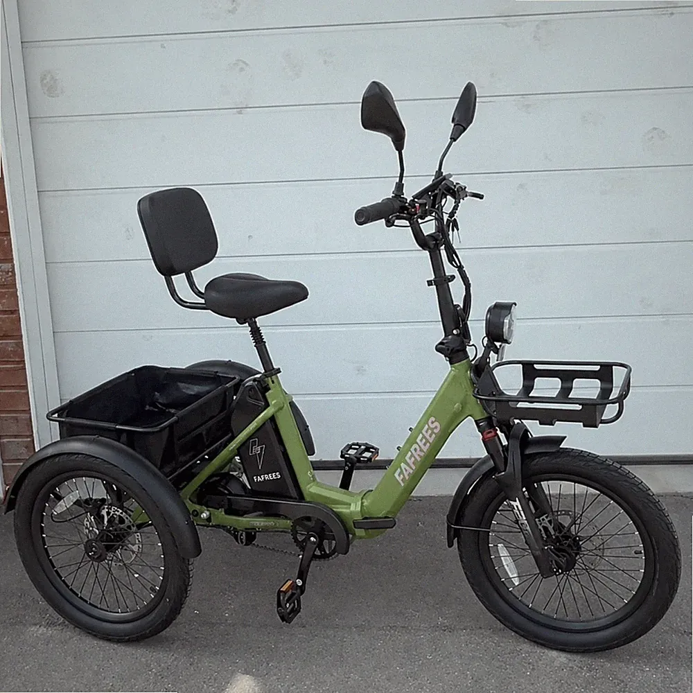 Elektro Dreirad Senioren 20 Zoll 250W 3 Räder E-Bike Klappbar mit Korb 48V 21AH