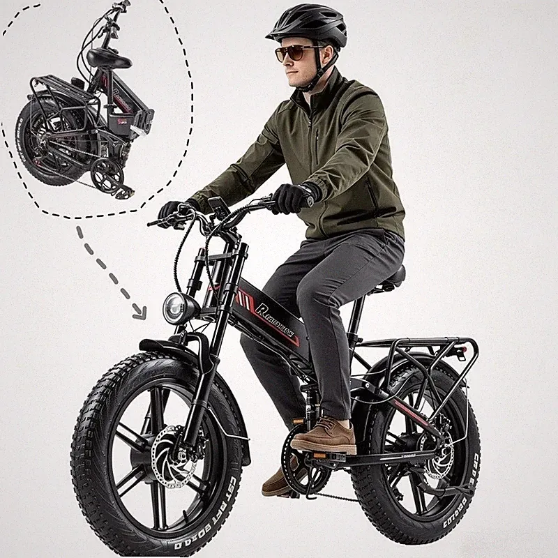Elektrofahrrad 17Ah Klapprad MTB E-Bike 20" ebike Fetter Reifen Shimano 7 Gäng
