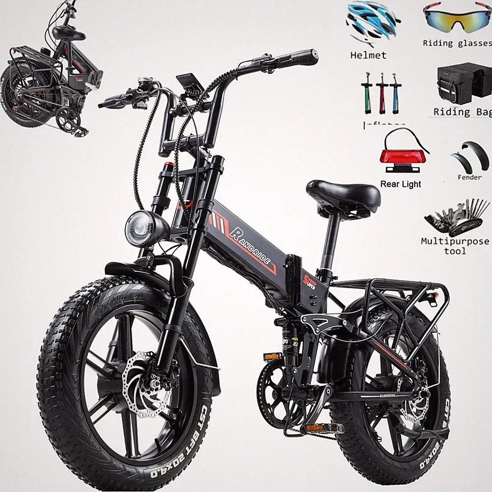 Elektrofahrrad 20" 48V 17Ah Klapprad MTB E-Bik Fetter Reifen Shimano 7 Gäng