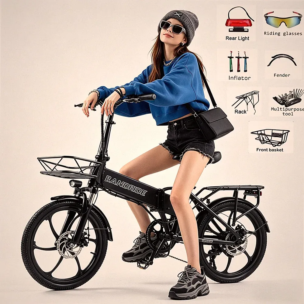ELEKTROFAHRRAD 20'' FOLDING 48V 12.8AH CITY E-BIKE 90KM PEDELEC SHIMANO 7 GÄNGE