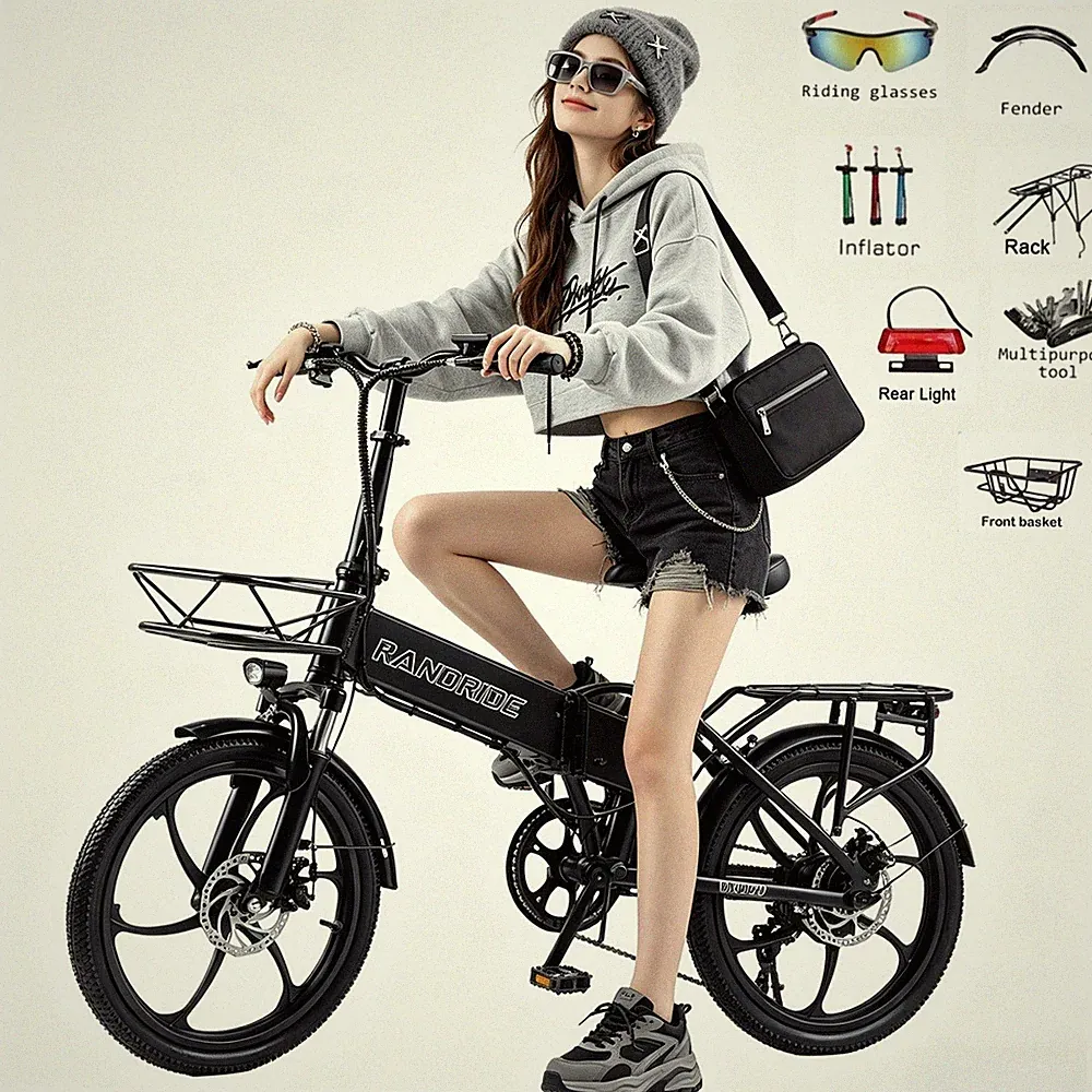 Elektrofahrrad 20'' Klapprad City E-Bike 48V/12.8Ah Cityräder Shimano 7-Gänge